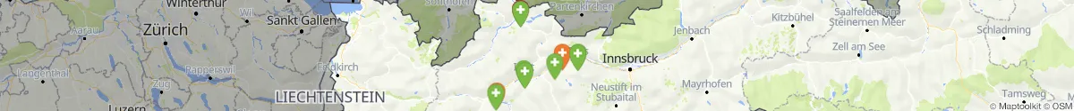 Kartenansicht für Apotheken-Notdienste in der Nähe von Hinterhornbach (Reutte, Tirol)